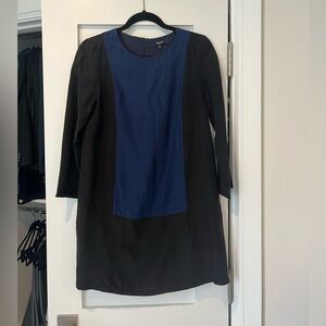 Madewell Black Silk Color-block Shift Dress [Small]
